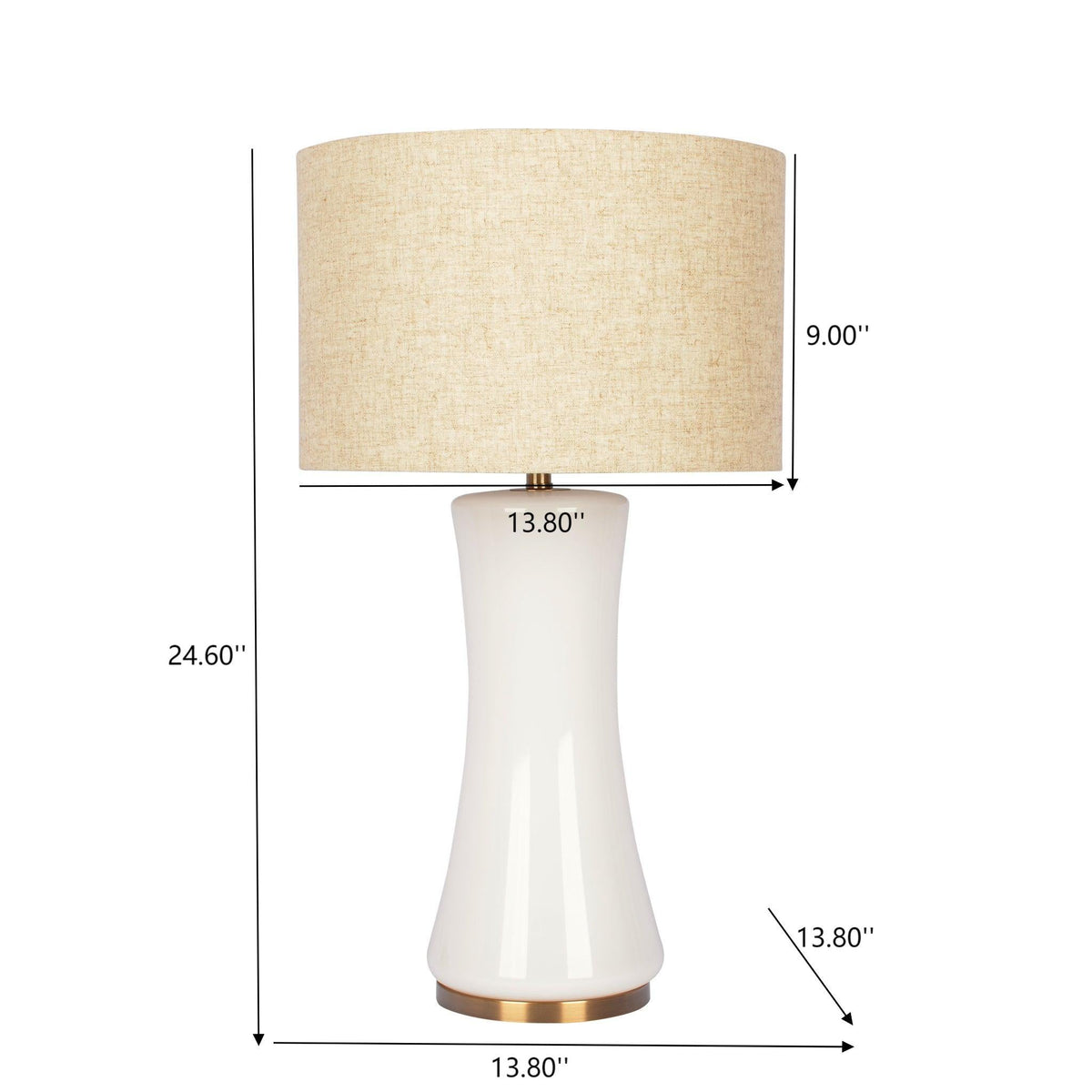 Cascade lamp base table lamp beige shade white ceramic base with gold ring HouseOfZazla on Tampa Home & Garden Store