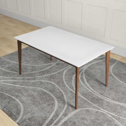 Levi Modern Style Rectangular Dining Table with white top and wood legs by HouseOfZazla on Tampa Home & Garden Store