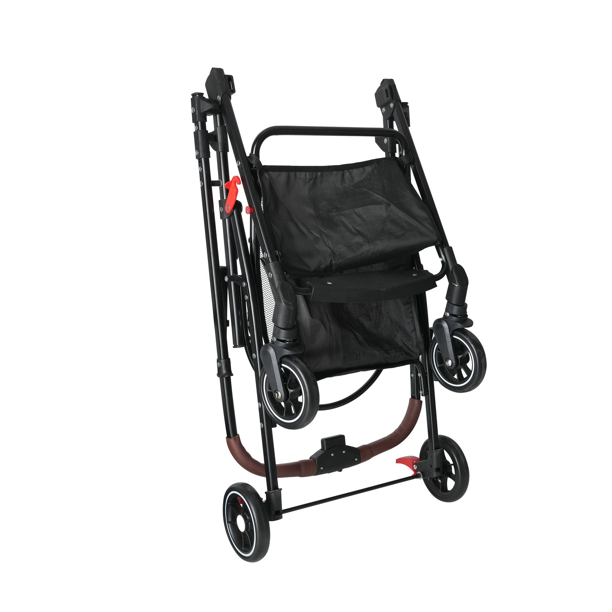 4-Wheel Foldable Pet Stroller black frame with mesh pocket HouseOfZazla on Tampa Home & Garden Store