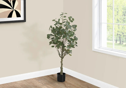 Eucalyptus artificial green plant in black pot, 46-inch tall indoor greenery on Tampa Home & Garden Store