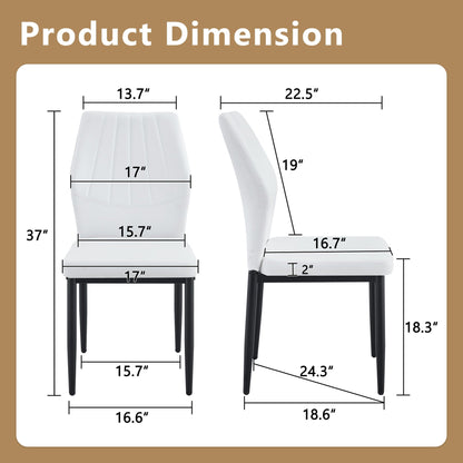 Shell-pattern white dining chairs with black legs, 2-pack HouseOfZazla chair set on Tampa Home & Garden Store
