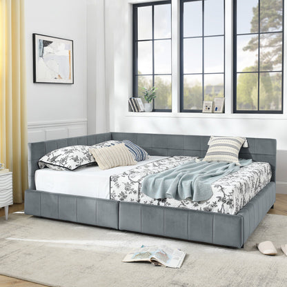 Mid Century Storage Upholstered Tufted Bed Frame
