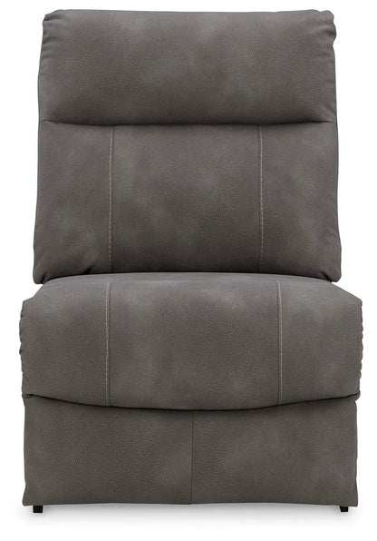 Next-Gen Durapella reclining sectional by Unique Piece Furniture in taupe upholstery on Tampa Home & Garden Store