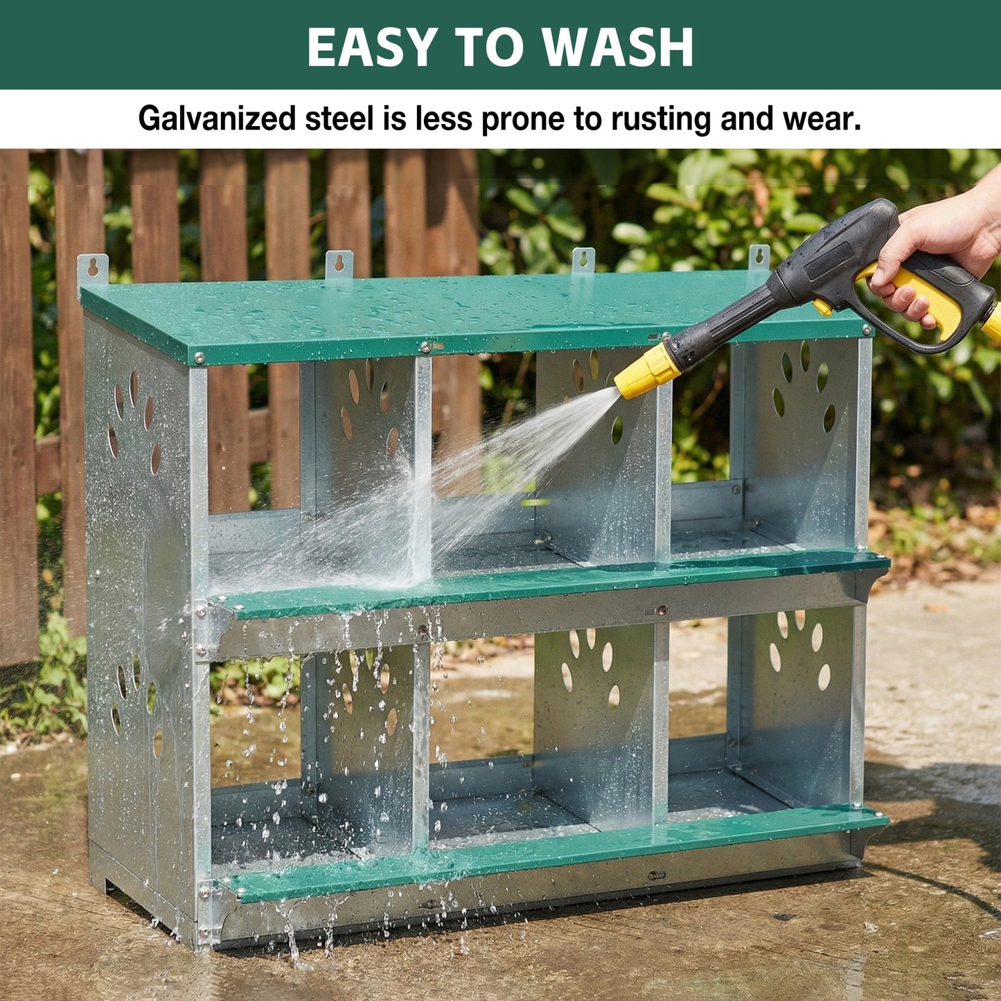 6 Room Galvanized Chicken Nesting Box for a Hutch