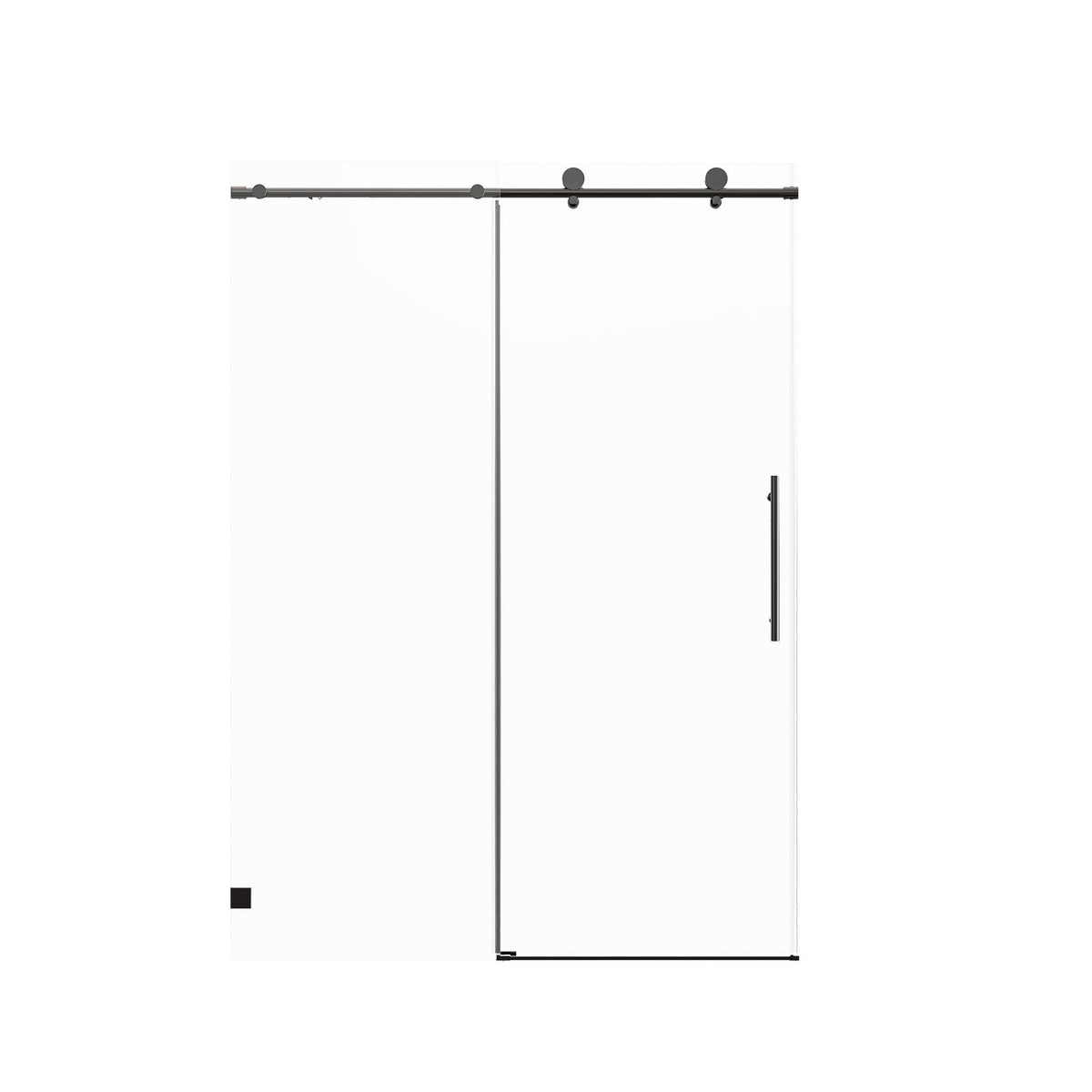 Frameless single sliding shower doors with dark matte track and rollers, HouseOfZazla on Tampa Home & Garden Store