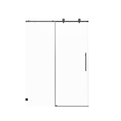 Frameless single sliding shower doors with dark matte track and rollers, HouseOfZazla on Tampa Home & Garden Store