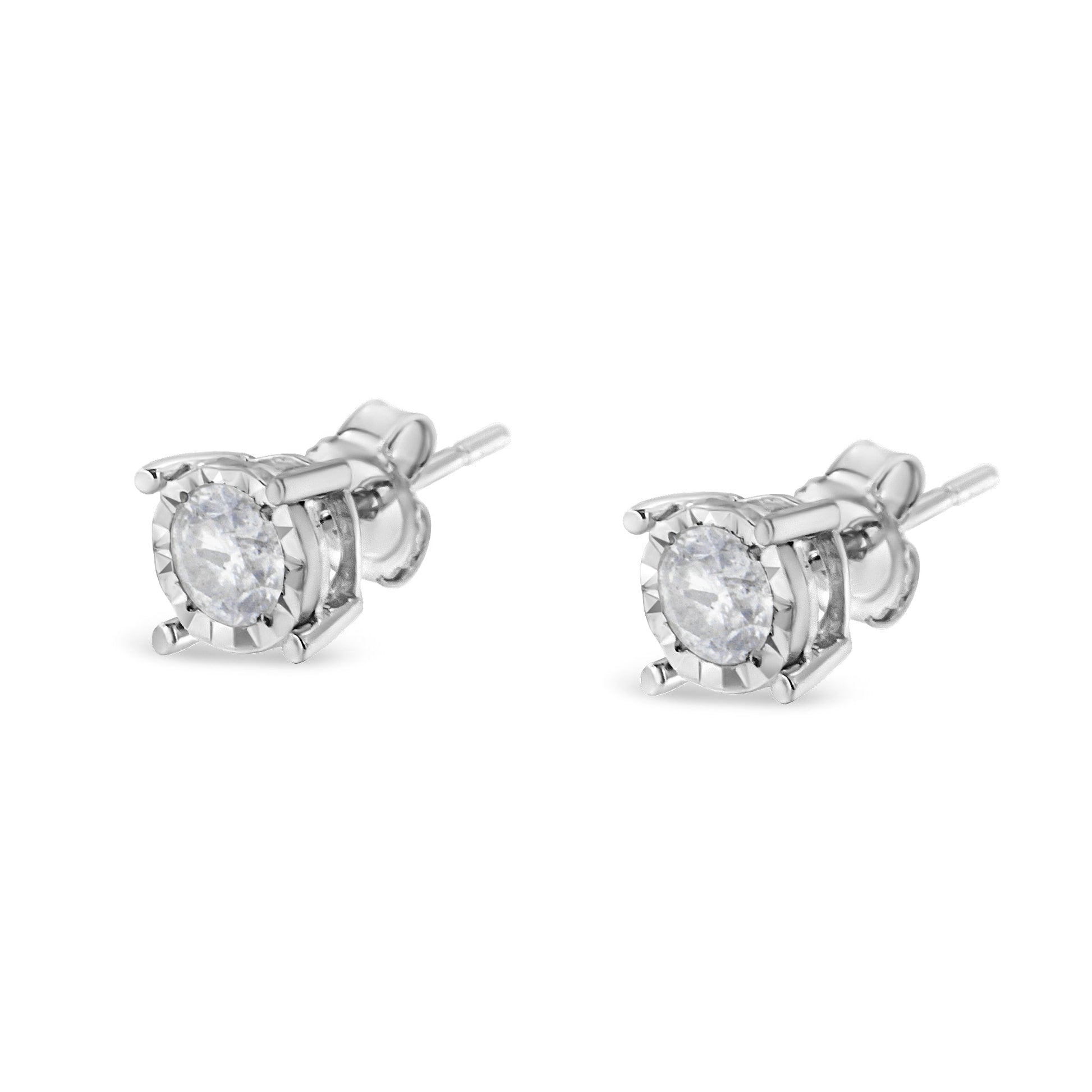 Sterling silver diamond stud earrings, 1/2 Cttw, Miracle-Set, pair, Bids.com on Tampa Home & Garden Store