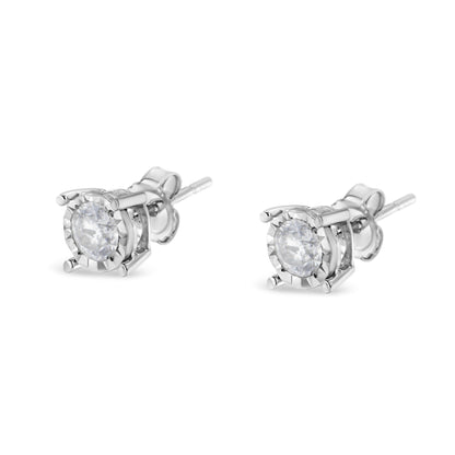 Sterling silver diamond stud earrings, 1/2 Cttw, Miracle-Set, pair, Bids.com on Tampa Home & Garden Store