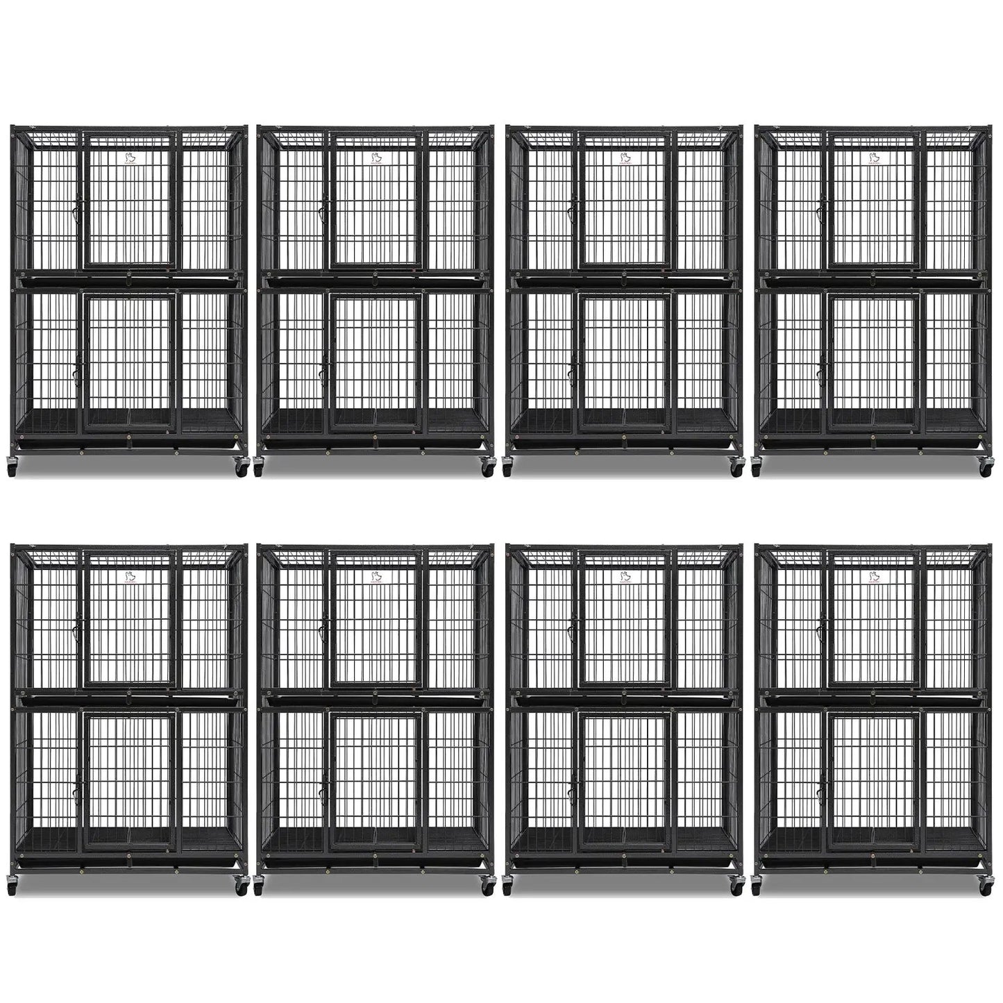 31 Inch Two Tier Dog Crate with Auto Locks Homey Pet Official 8 black metal crates on wheels on Tampa Home & Garden Store