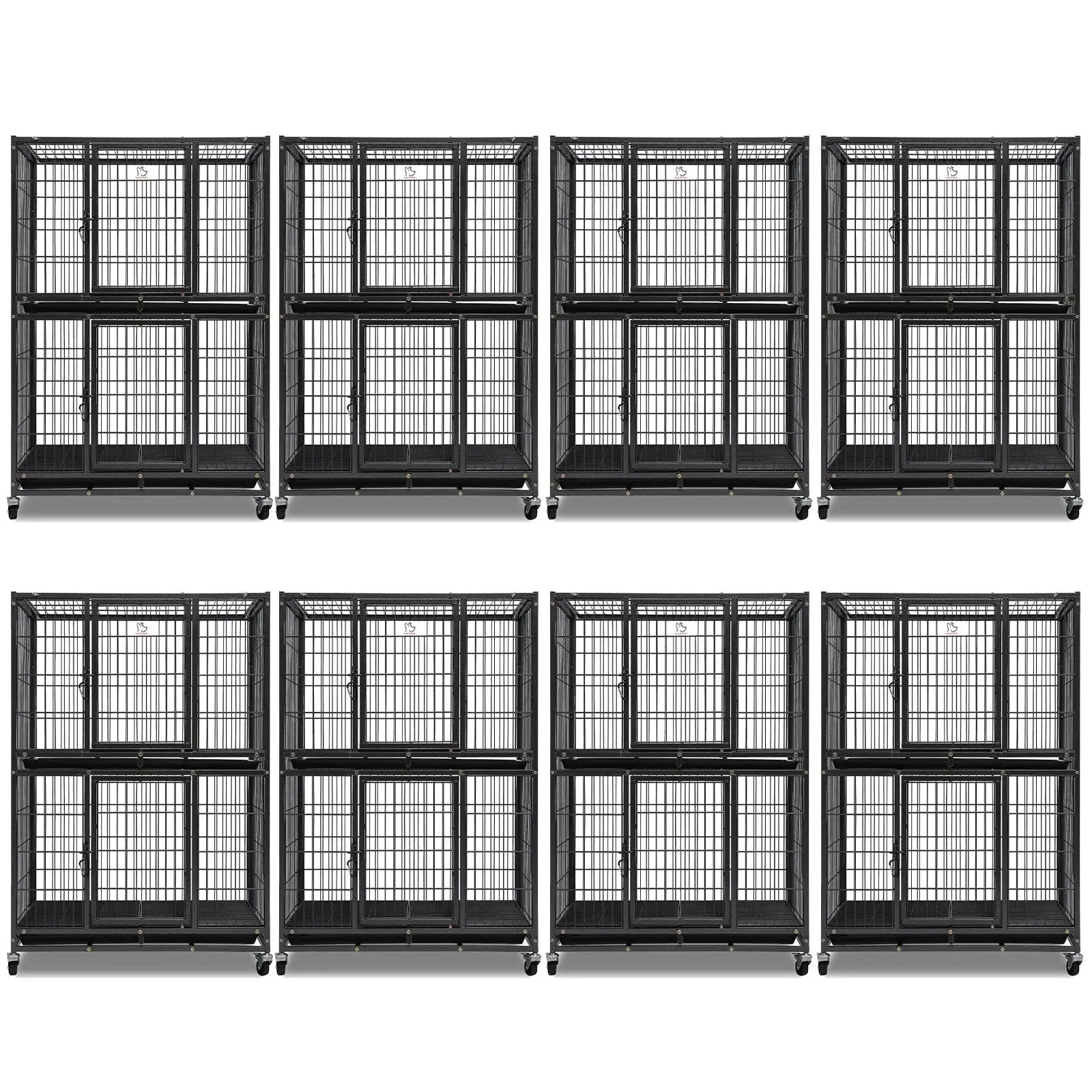 31 Inch Two Tier Dog Crate with Auto Locks Homey Pet Official 8 black metal crates on wheels on Tampa Home & Garden Store