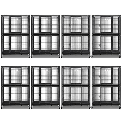 31 Inch Two Tier Dog Crate with Auto Locks Homey Pet Official 8 black metal crates on wheels on Tampa Home & Garden Store