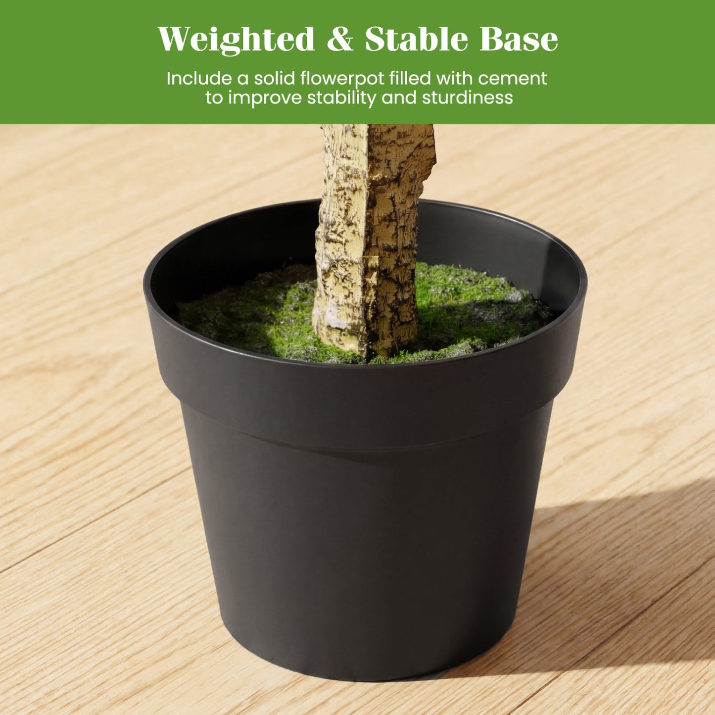 46-Inch DirectDeals artificial boxwood topiary tree with five-ball foliage in a black pot on Tampa Home & Garden Store