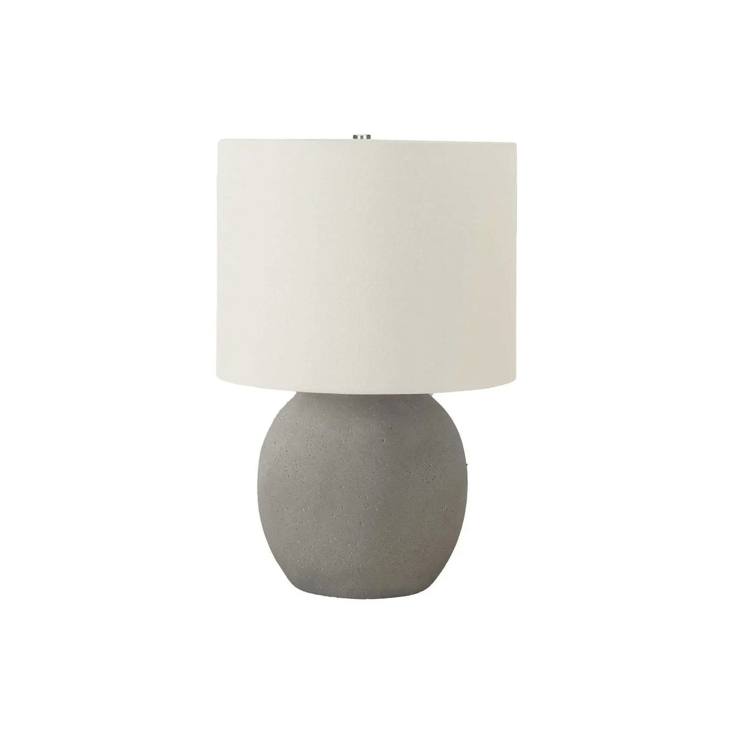 Table lamp with gray concrete base and cream fabric drum shade contemporary on Tampa Home & Garden Store