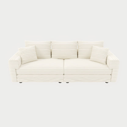 Deep Seat Sofa Bed With Ottoman and Soft Pillows