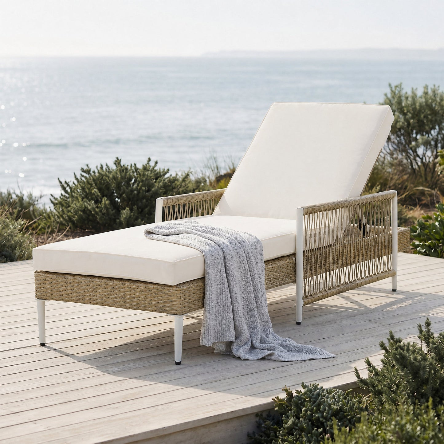 Durable PE Rattan Chaise and Outdoor Patio Set