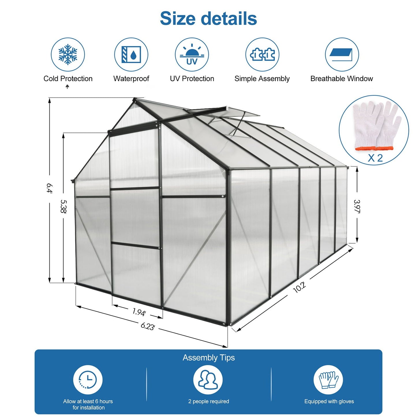 Outdoor Polycarbonate House and Raised Metal Base