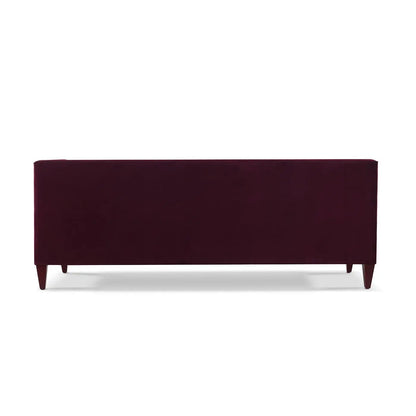 Jack - Modern Tuxedo Tufted Sofa by Unique Piece Furniture in burgundy velvet on Tampa Home & Garden Store