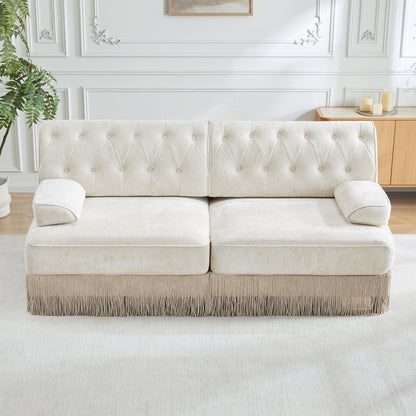 Soft And Plush Velvet Chesterfield Style Sofa