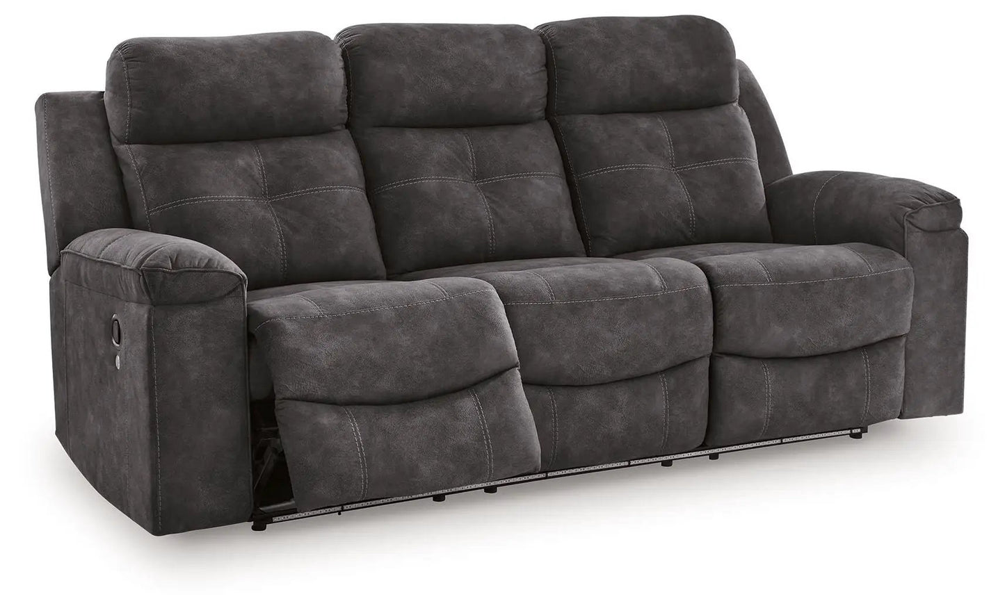 Brysonview charcoal reclining sofa, 3-seat fabric with stitching Unique Piece Furniture on Tampa Home & Garden Store