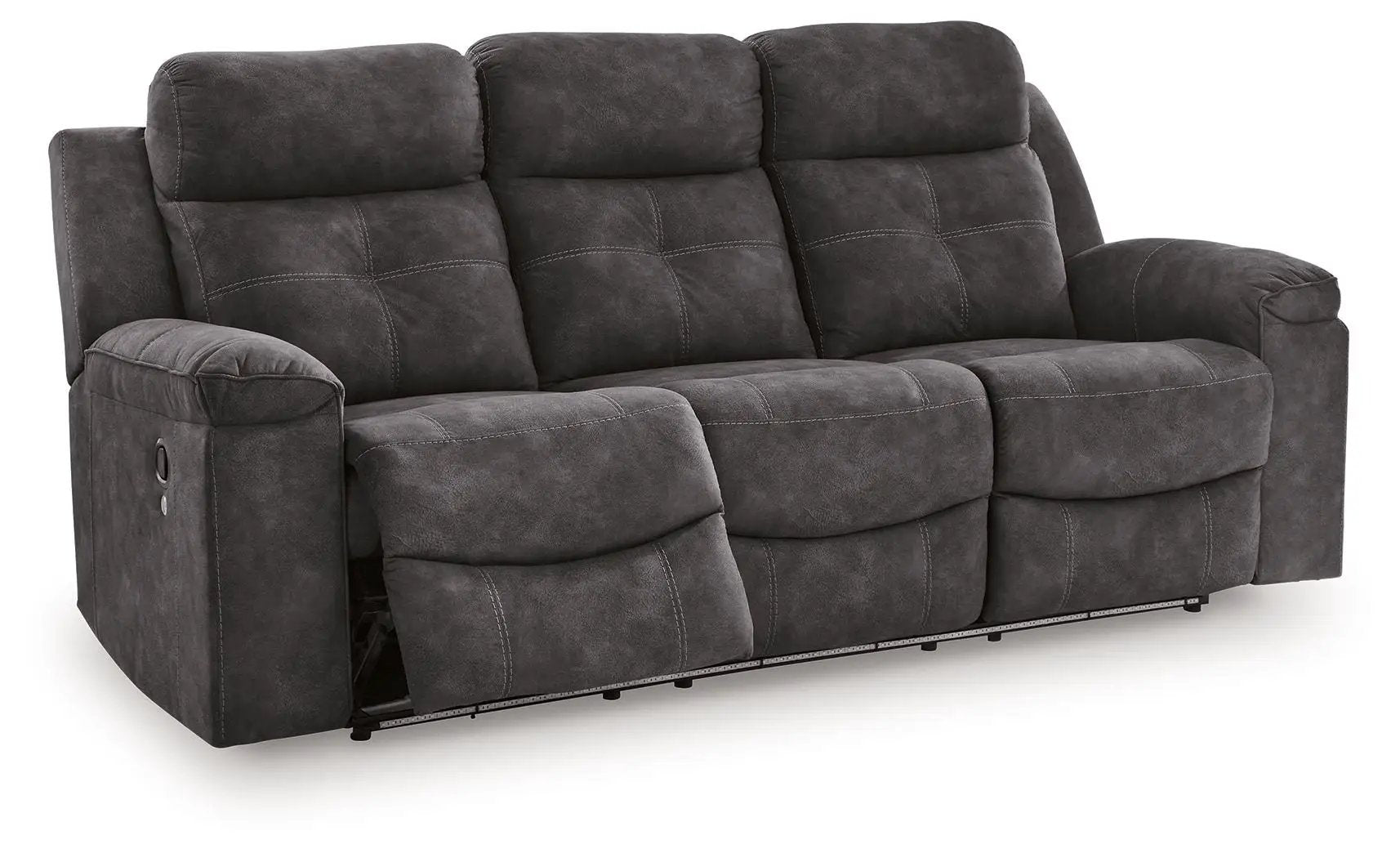 Brysonview charcoal reclining sofa, 3-seat fabric with stitching Unique Piece Furniture on Tampa Home & Garden Store