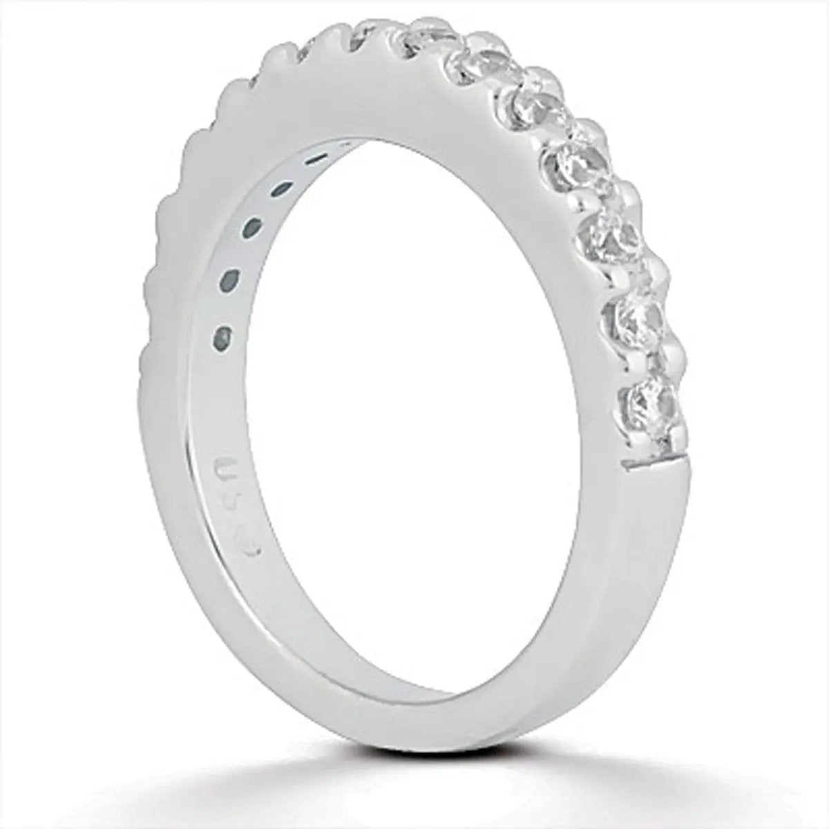 14k white gold shared-prong diamond wedding ring band with multiple stones, Bids.com on Tampa Home & Garden Store