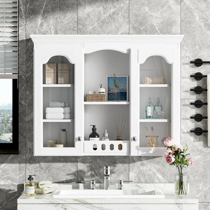 Wall Mounted Medicine Cabinet With Glass Doors
