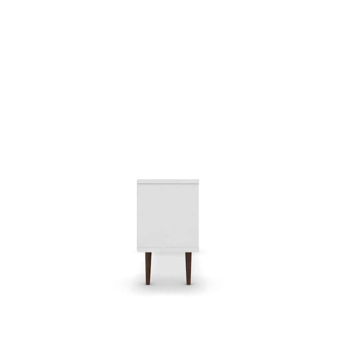 Smart Storage TV Stand white finish with solid wood tapered legs by HouseOfZazla on Tampa Home & Garden Store