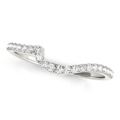 14k white gold curved diamond wedding ring with pavé setting (1/5 cttw), Bids.com on Tampa Home & Garden Store