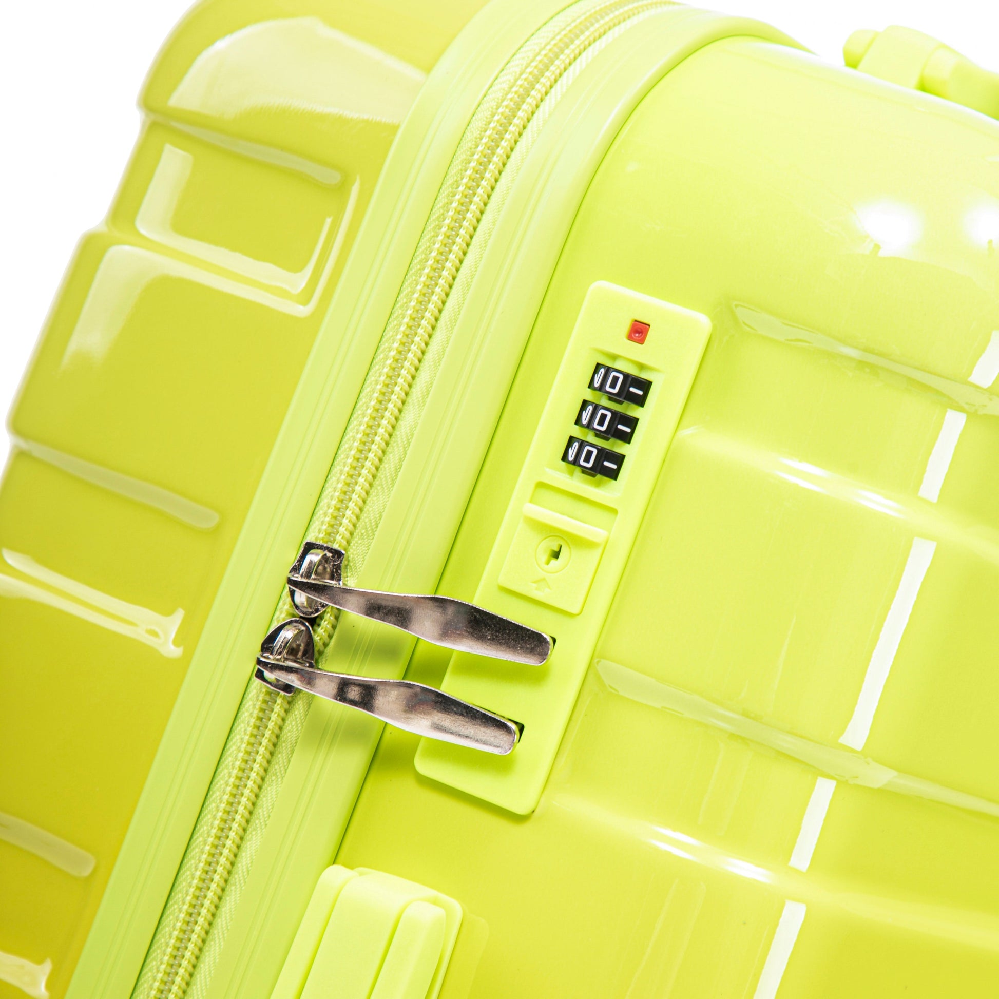 2-piece polycarbonate spinner luggage set gradient lime color with built-in locks on Tampa Home & Garden Store