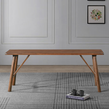 Walnut Brown Solid Wood Accent Bench by HouseOfZazla - Mid-Century Style on Tampa Home & Garden Store