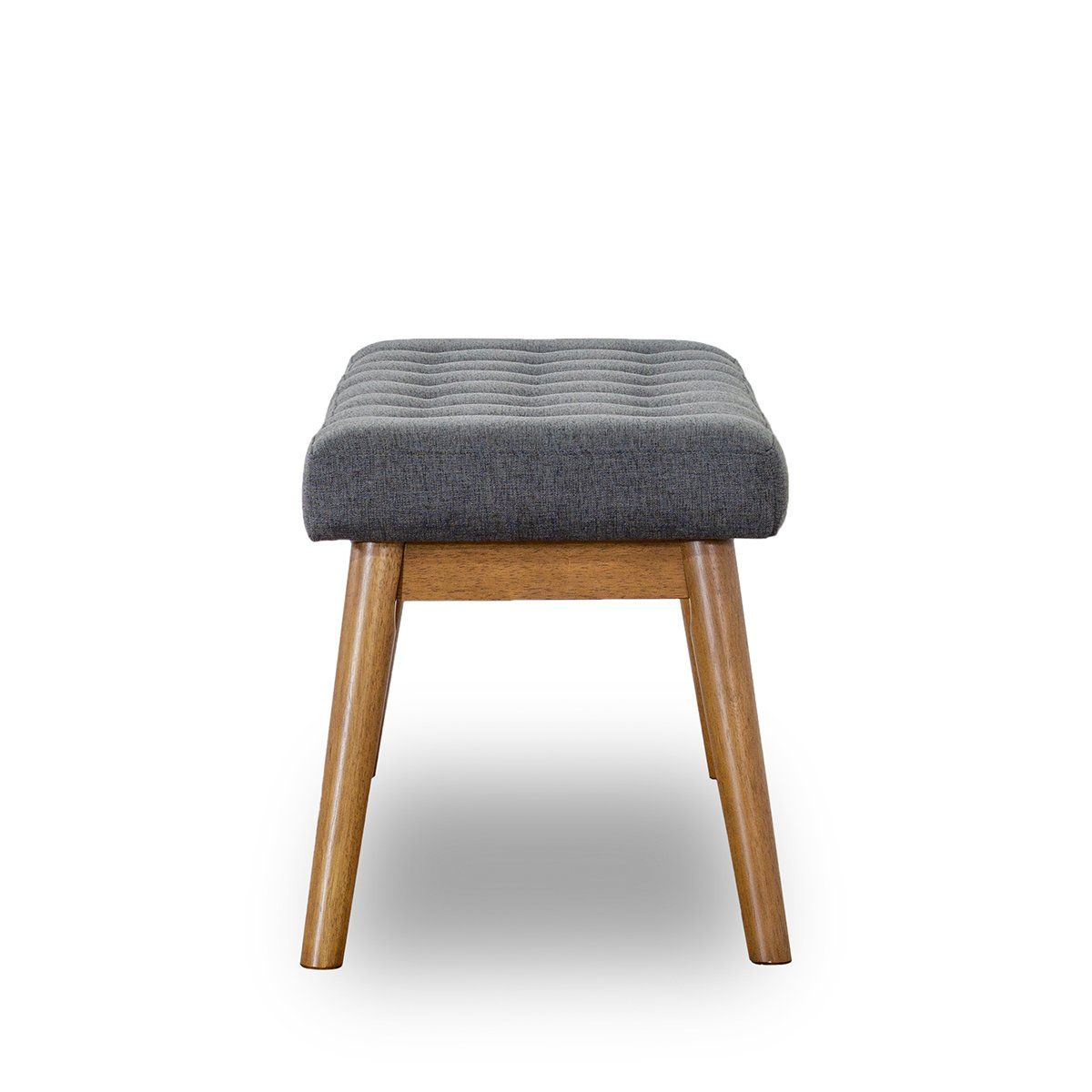 Modern Bench with Velvet Upholstery - Gray tufted top on wood legs by HouseOfZazla on Tampa Home & Garden Store