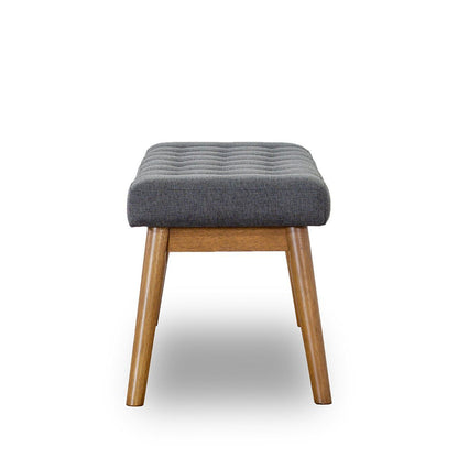 Modern Bench with Velvet Upholstery - Gray tufted top on wood legs by HouseOfZazla on Tampa Home & Garden Store