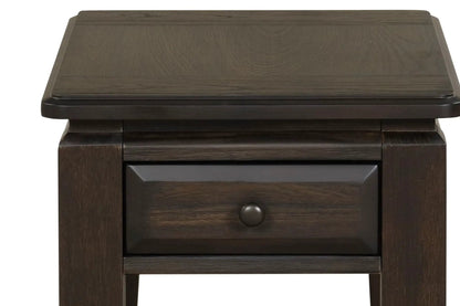 Mahogany Traditional Table With Storage Drawer