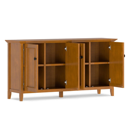 Amherst 4-Door Storage Cabinet, oak-finish wooden accent cabinet by HouseOfZazla on Tampa Home & Garden Store