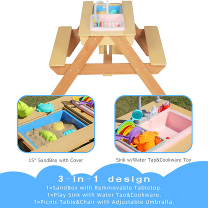 Kids Picnic Table with Sand & Water Conversion Cedar outdoor table HouseOfZazla on Tampa Home & Garden Store