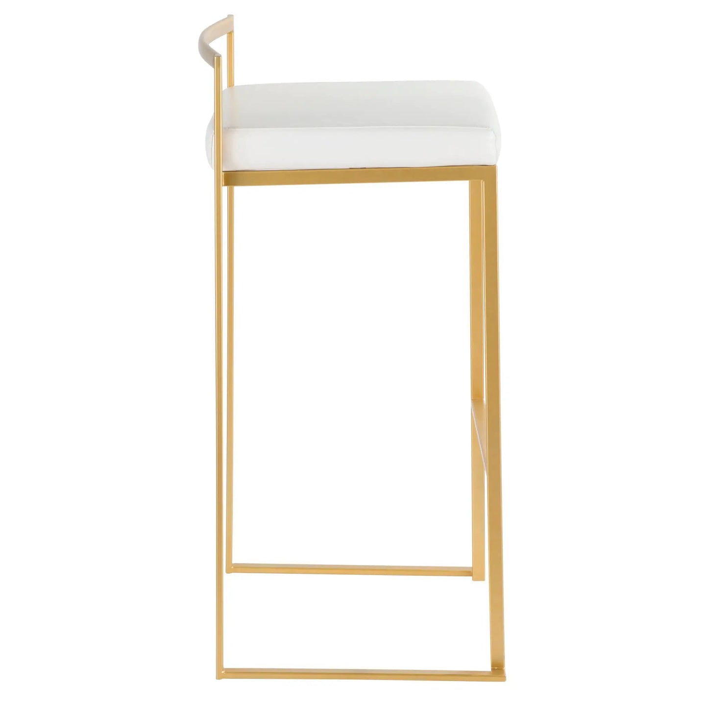 Fuji barstool with white upholstered seat and back, gold metal frame by Unique Piece Furniture on Tampa Home & Garden Store
