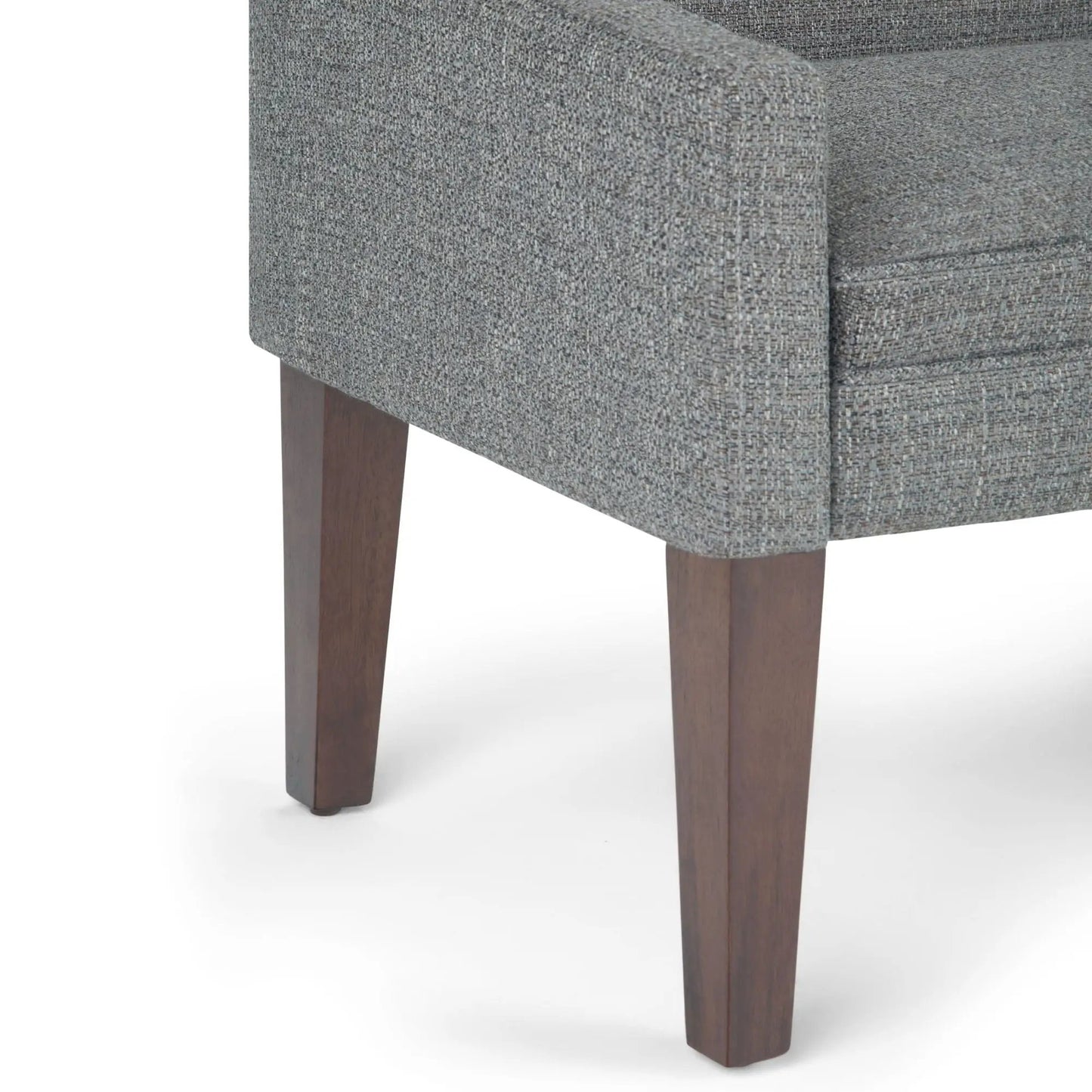 Parris Upholstered Bench grey textured fabric with wood legs by Unique Piece Furniture on Tampa Home & Garden Store