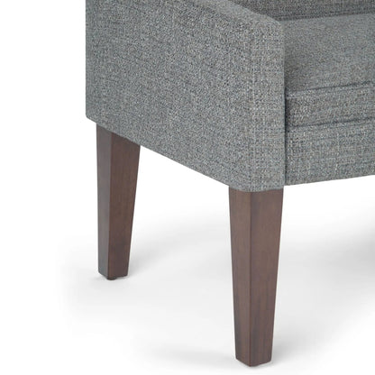 Parris Upholstered Bench grey textured fabric with wood legs by Unique Piece Furniture on Tampa Home & Garden Store
