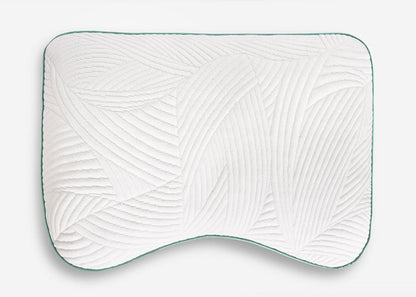 BedGear Level Cuddle Curve Pillow backrest white quilted with teal edge HouseOfZazla on Tampa Home & Garden Store