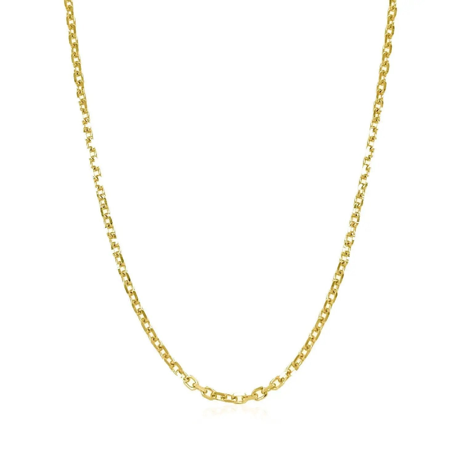 18k yellow gold diamond-cut cable link necklace 1.90 mm on Tampa Home & Garden Store