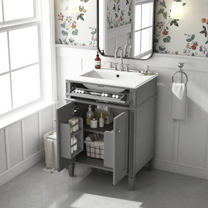 Bathroom Vanity With 2 Doors and Tip Out Drawer