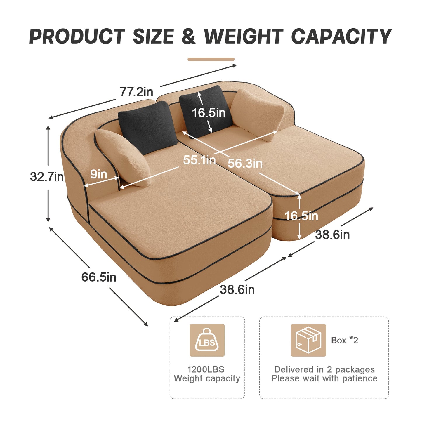 A Modern Teddy Fabric Sofa With No Assembly