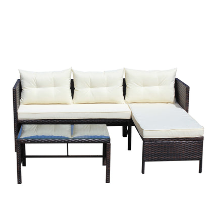 3 Piece Outdoor Wicker and Rattan Patio Set
