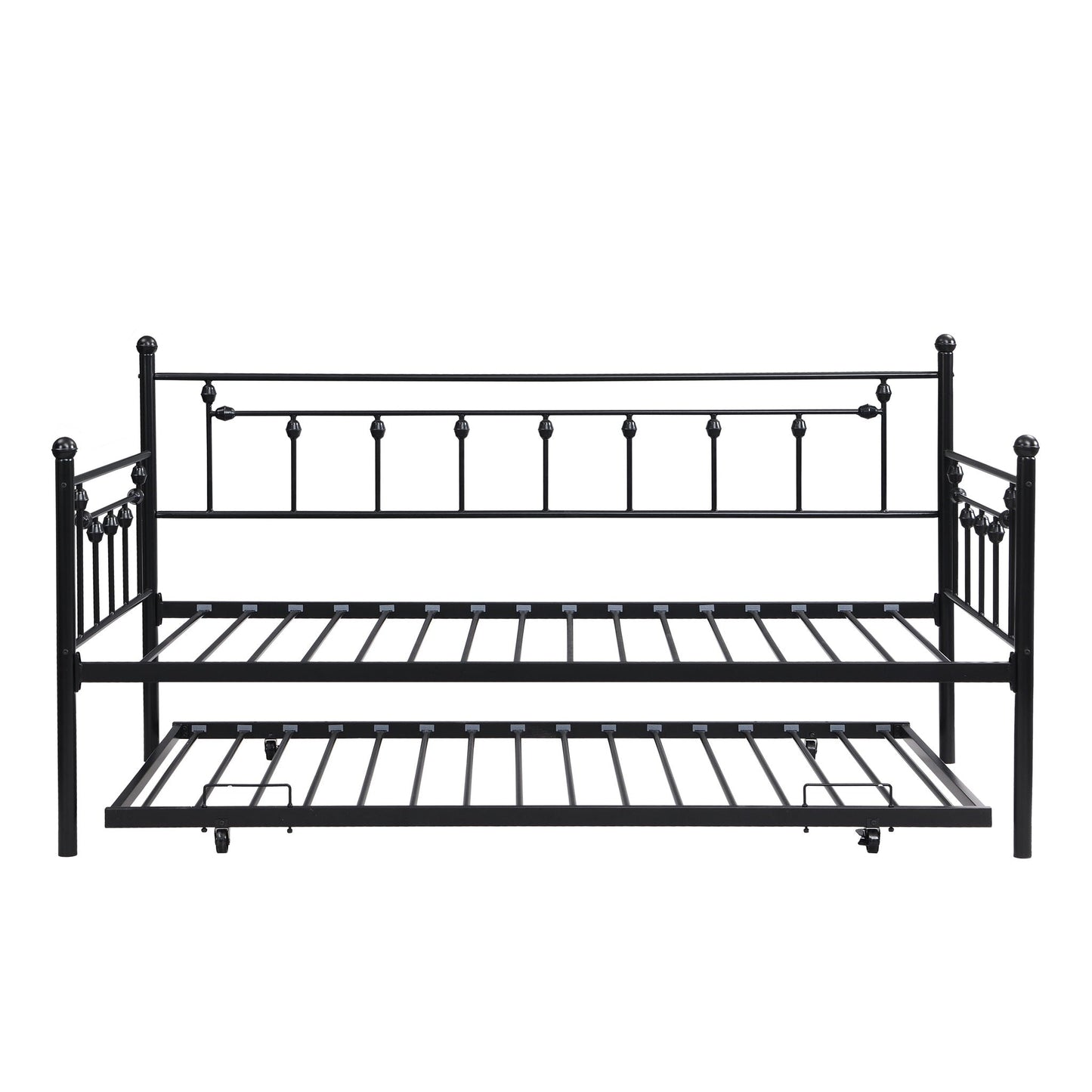 Black Twin Daybed and Steel Trundle Frame