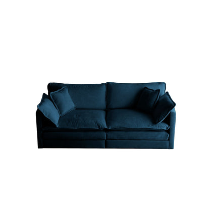 Modern Fabric Loveseat Sofa Couch navy blue by HouseOfZazla, stationary with cushions on Tampa Home & Garden Store