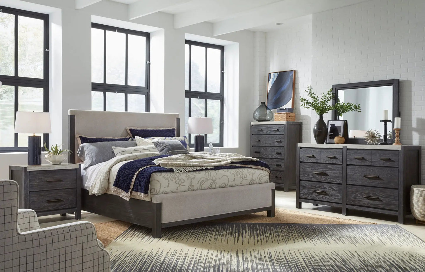 Plum Creek Upholstered Panel Bed With Fabric