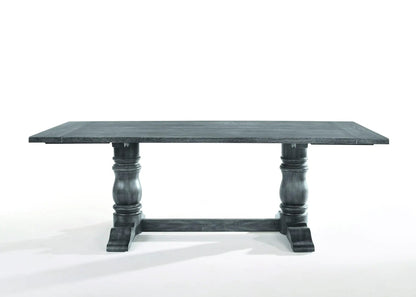 Leventis dining table Weathered Gray by Unique Piece Furniture, table with chunky turned legs on Tampa Home & Garden Store