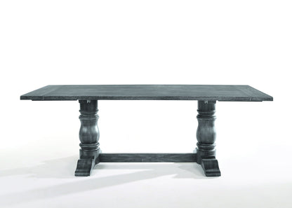 Leventis Dining Table in Weathered Gray with a rectangular top and chunky turned legs on Tampa Home & Garden Store