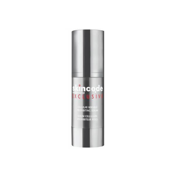 Skincode Anti-Wrinkle Serum bottle in metallic silver, 30ml, Beauty Care Bag on Tampa Home & Garden Store
