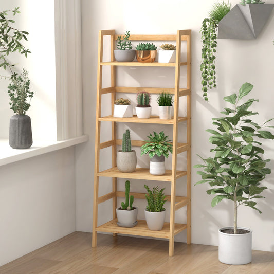 47.5 Inch 4-Tier Multifunctional Bamboo Bookcase Storage Stand Rack - Tampa Home & Garden Store